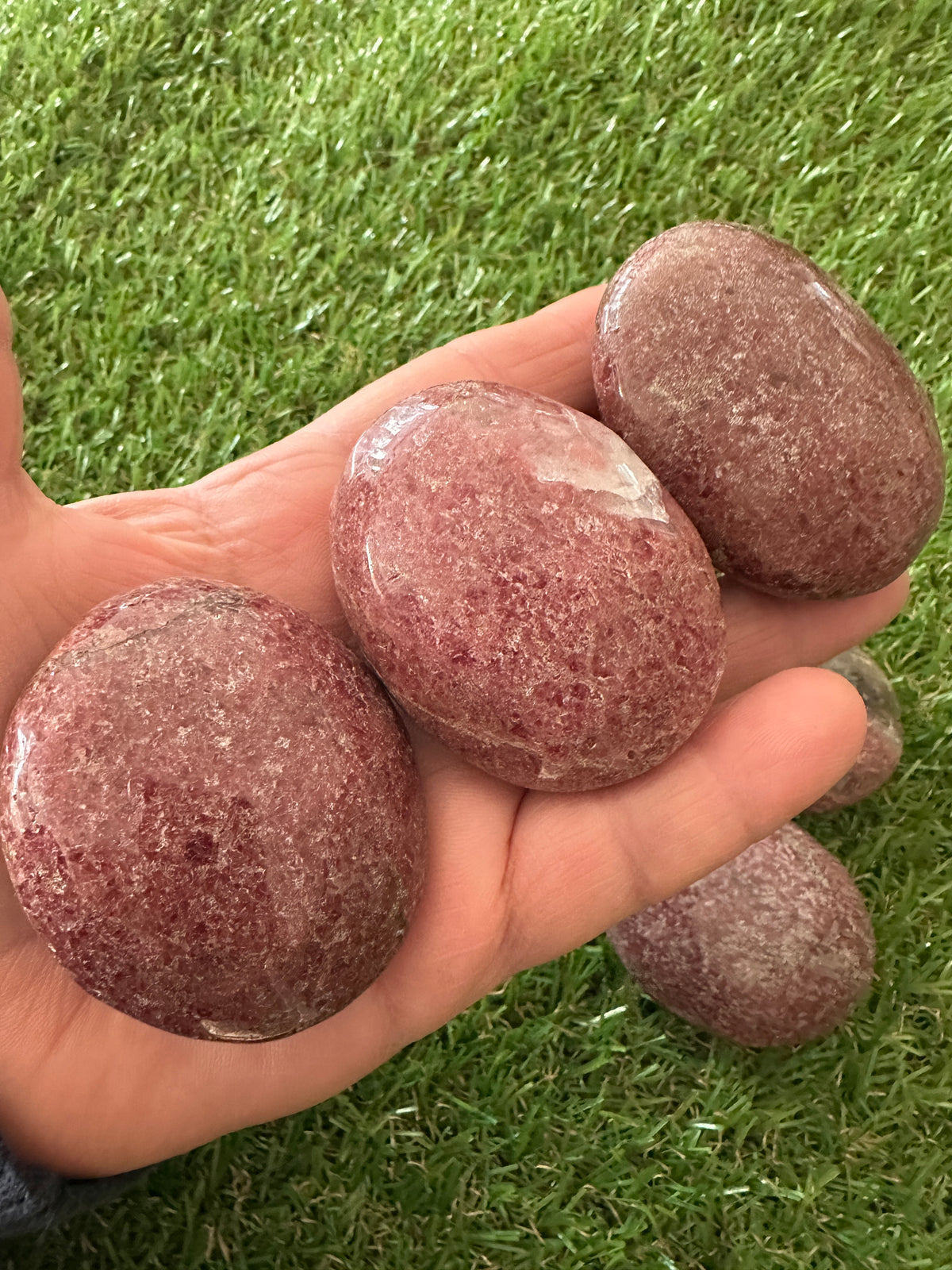 Rhodonite Palm Stones
