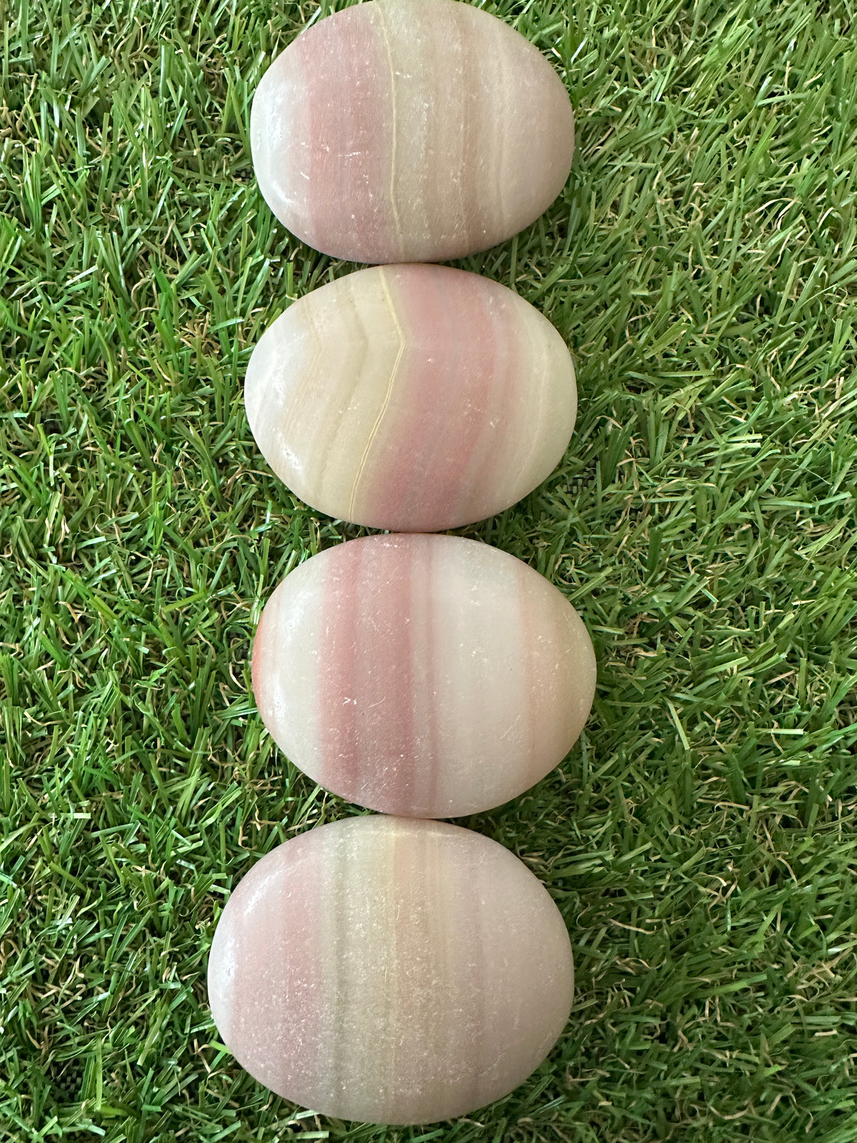 Calcite Pink Pistachio Palm Stones