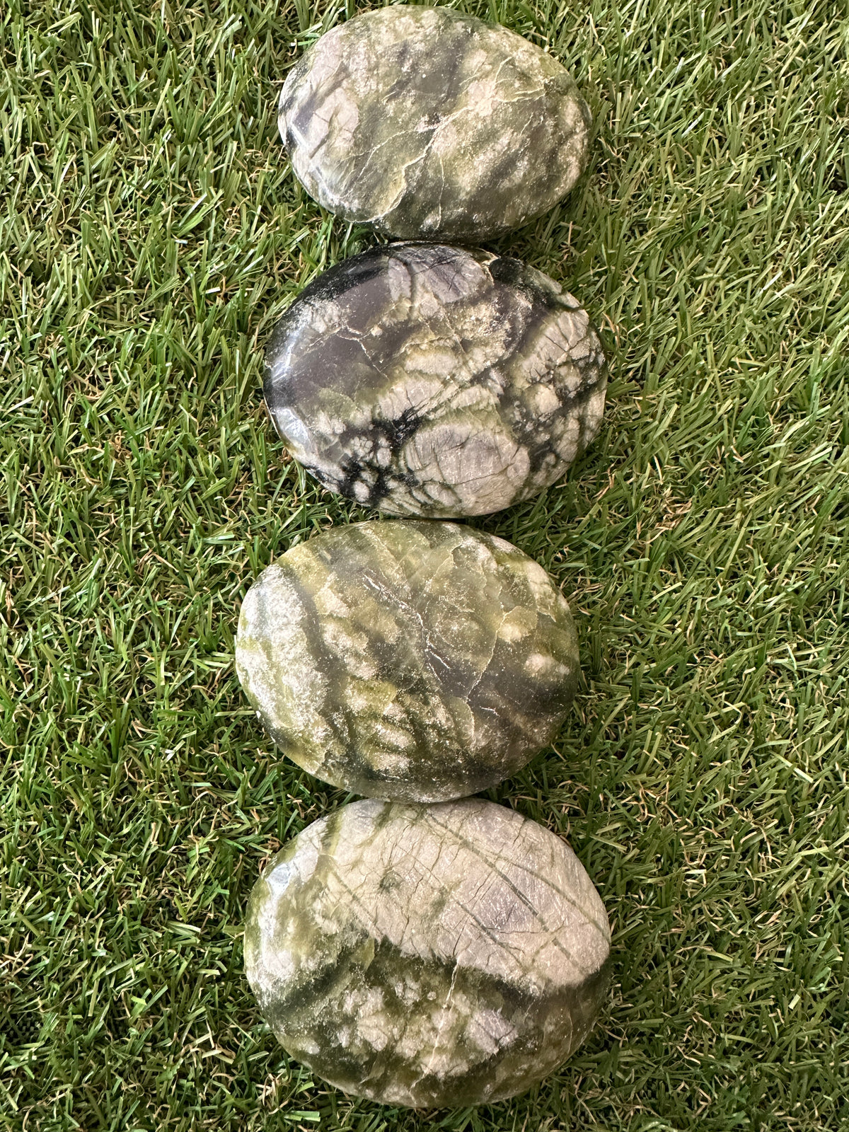 Jade Green Palm Stones