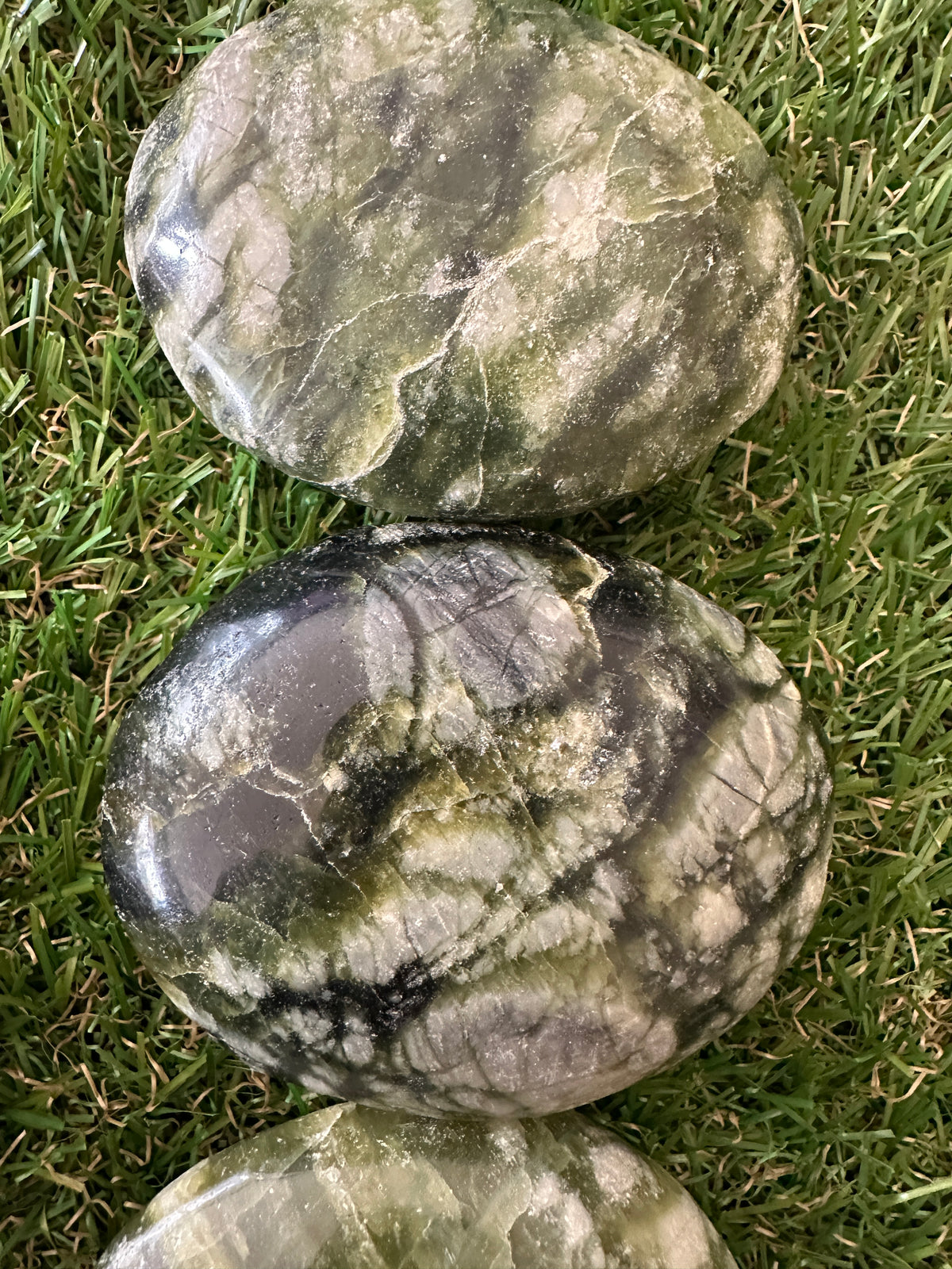 Jade Green Palm Stones