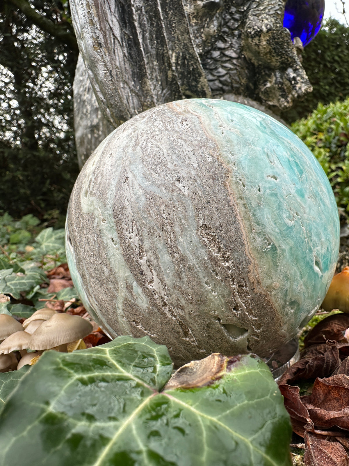 Aragonite Blue XL Sphere